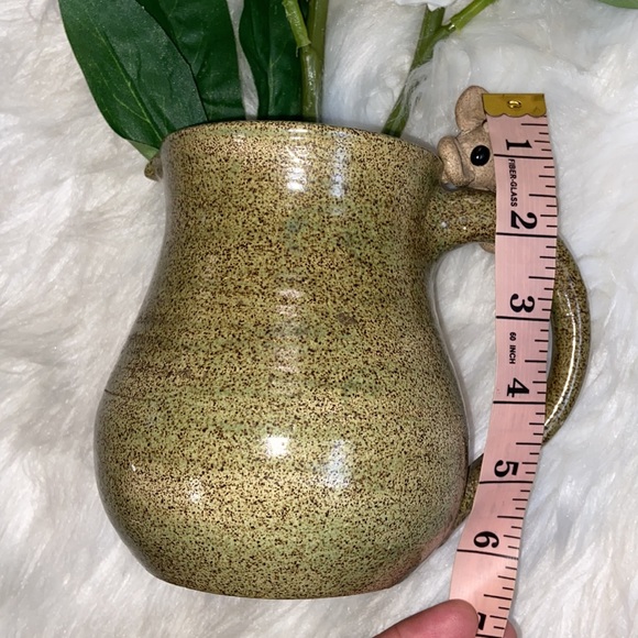 Hand Made Pottery Pitcher with Cute Little Mouse on Handle - Picture 15 of 17